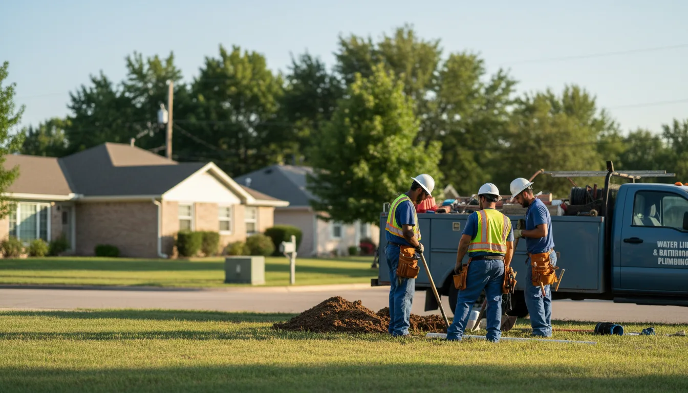 Residential water line and bathroom plumbing service in West Burlington, NY